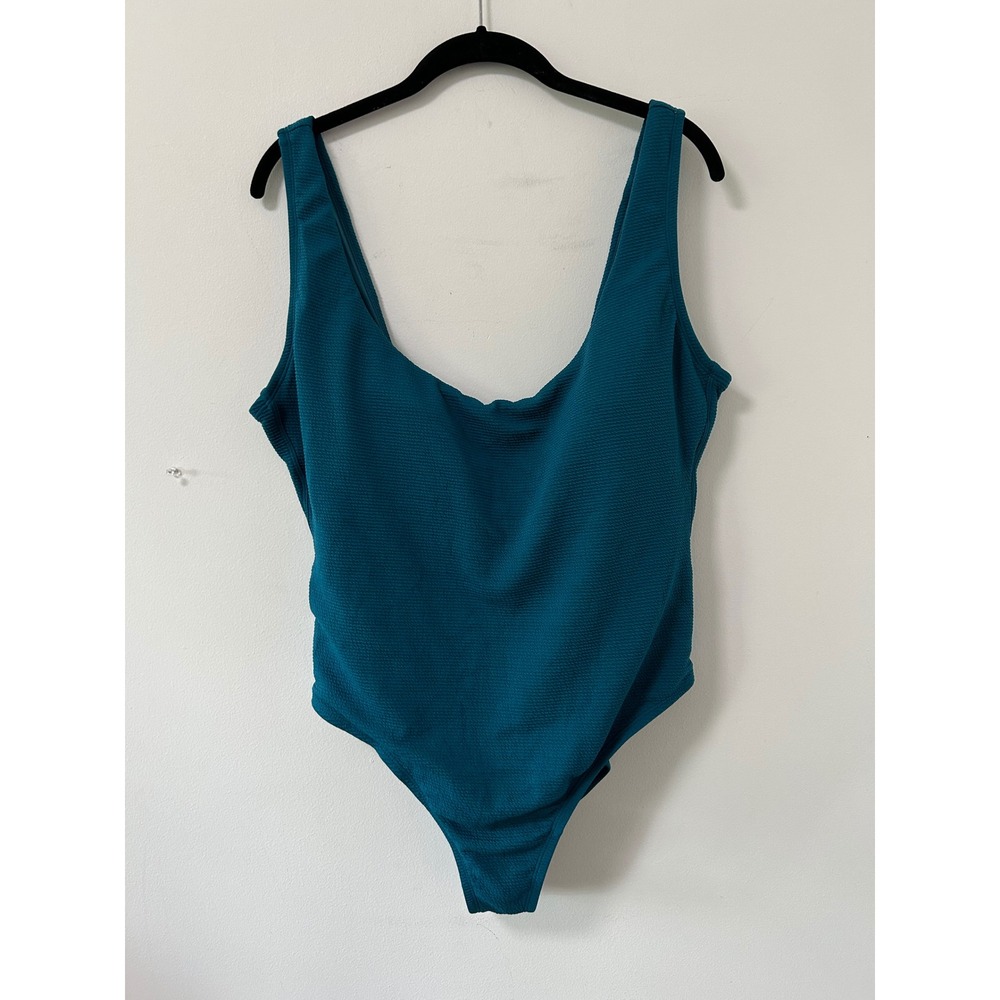 Andie Ibiza One Piece Swimsuit Women XXL Azur Blue Textured Minimalist AC098